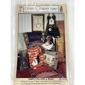 Down Memory Lane Simply Pillows & Bag Sewing Pattern Uncut Vintage Y2K Craft Dec